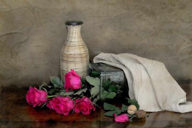 Pink Roses and Vase