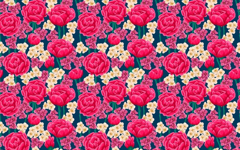pink roses floral pattern