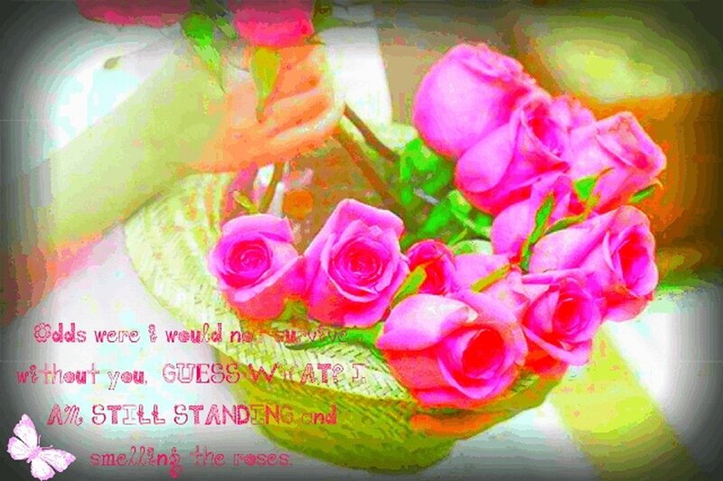 Pink Roses in Basket — Romantic, Digital Art