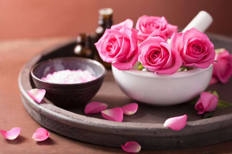 Pink Roses in Bowl — Serene, Photograph, Rose Petals
