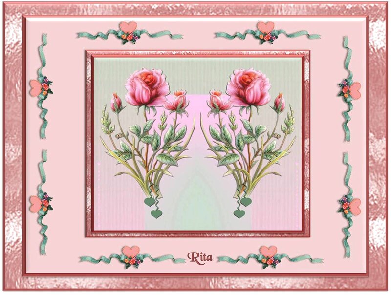 Pink Roses in Frame — Romantic