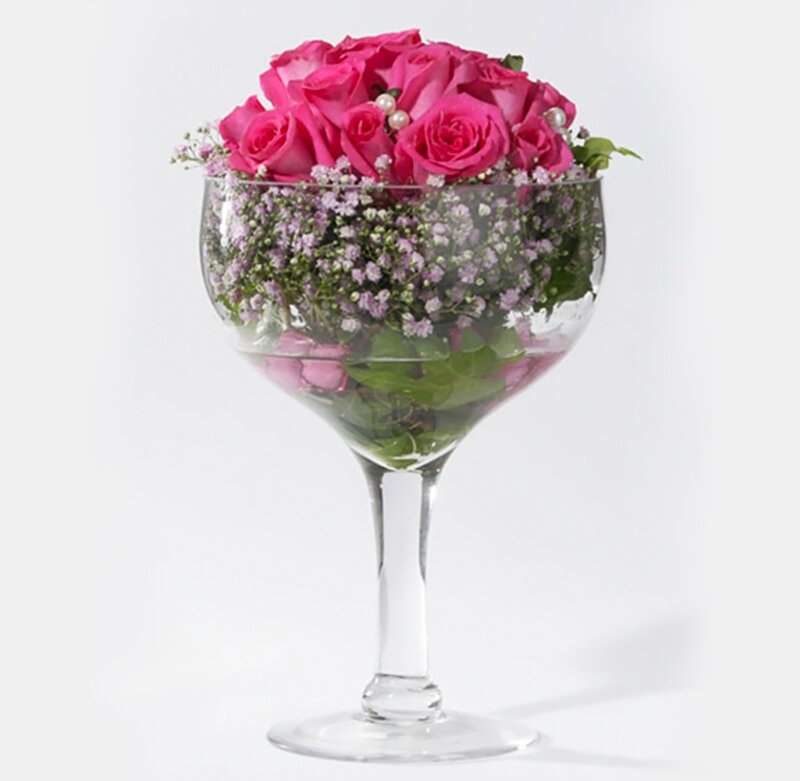 Pink Roses in Glass — Calm, Photograph