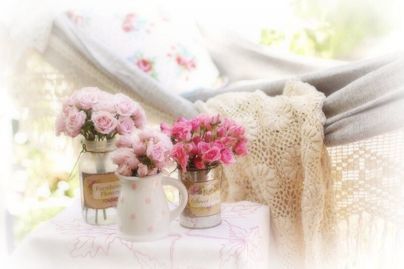 Pink Roses in Jars — Serene