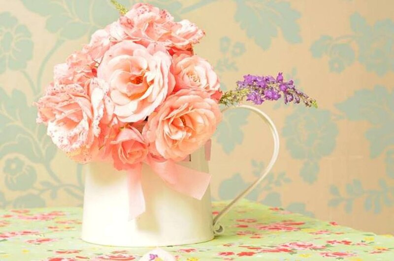 Pink Roses in Pitcher — Calm
