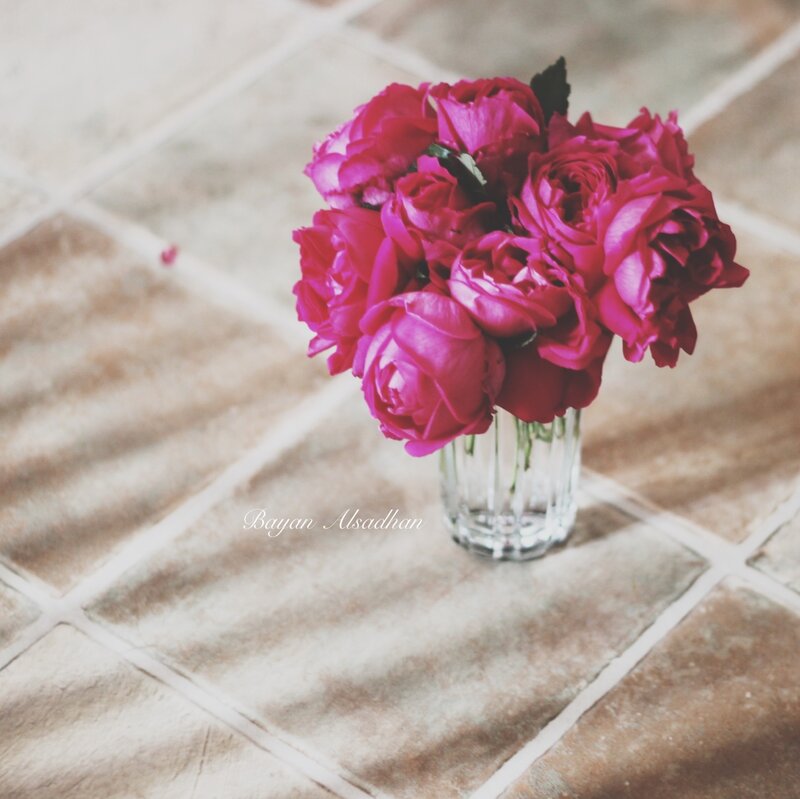 Pink Roses in Vase — Serene, Afternoon, Photograph, Tiles