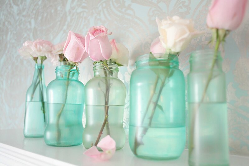 Pink Roses in Vases — Serene, Photograph