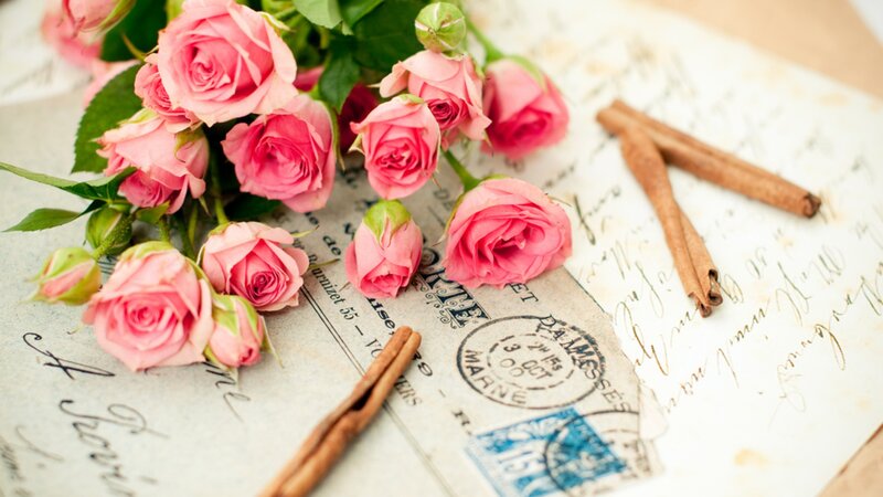 Pink Roses on Letter — Calm