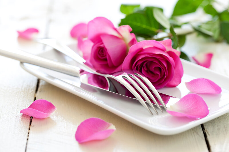 Pink Roses on Plate — Serene