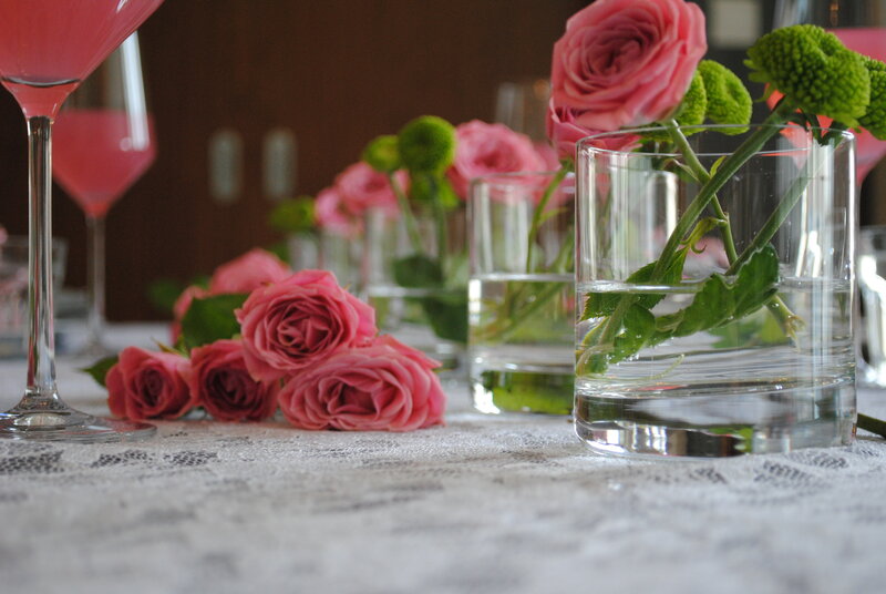 Pink Roses on Table — Calm, Photograph