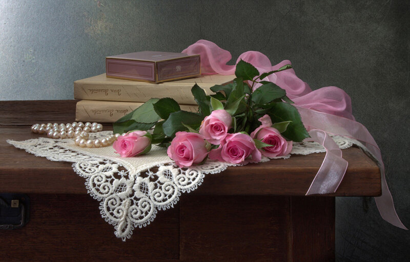 Pink Roses on Table — Serene