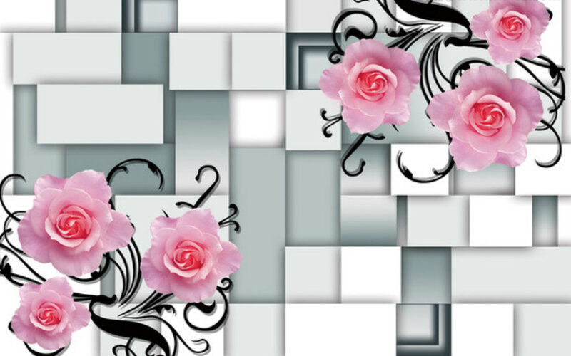 Pink Roses on Tiles