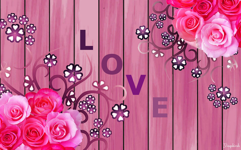 Pink Roses on Wood — Romantic