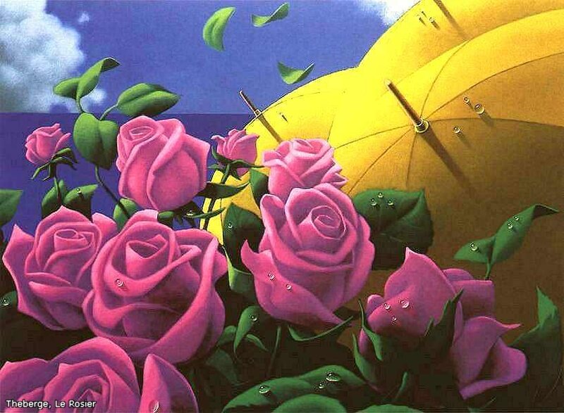 Pink Roses under Umbrella
