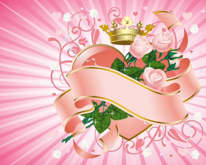 Pink Roses with Crown — Romantic