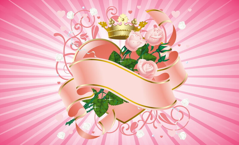 Pink Roses with Crown
