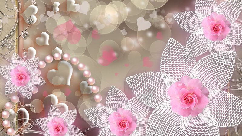Pink Roses with Lace