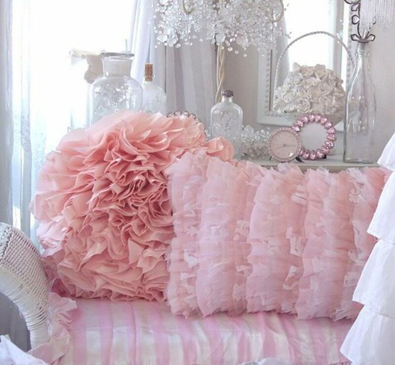 Pink Ruffled Pillows