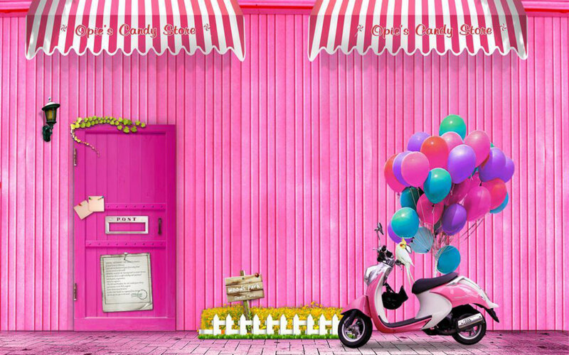 Pink Scooter with Balloons