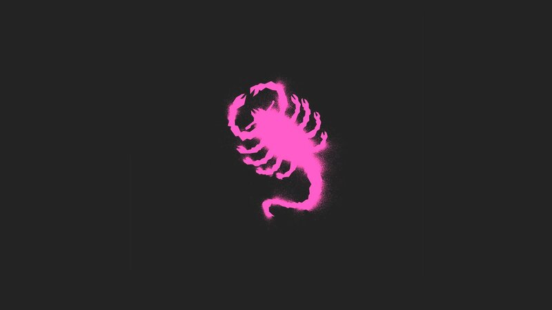 Pink Scorpion Silhouette