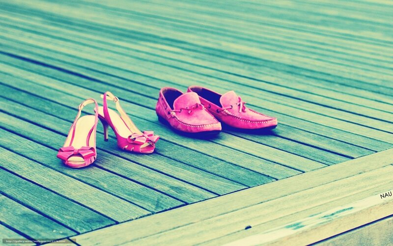 Pink Shoes on Wood