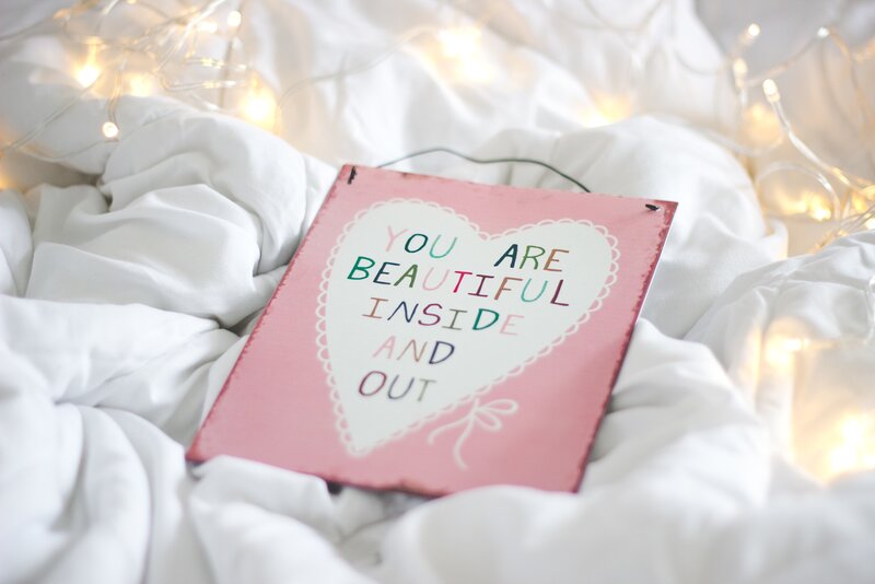 Pink Sign on Bed