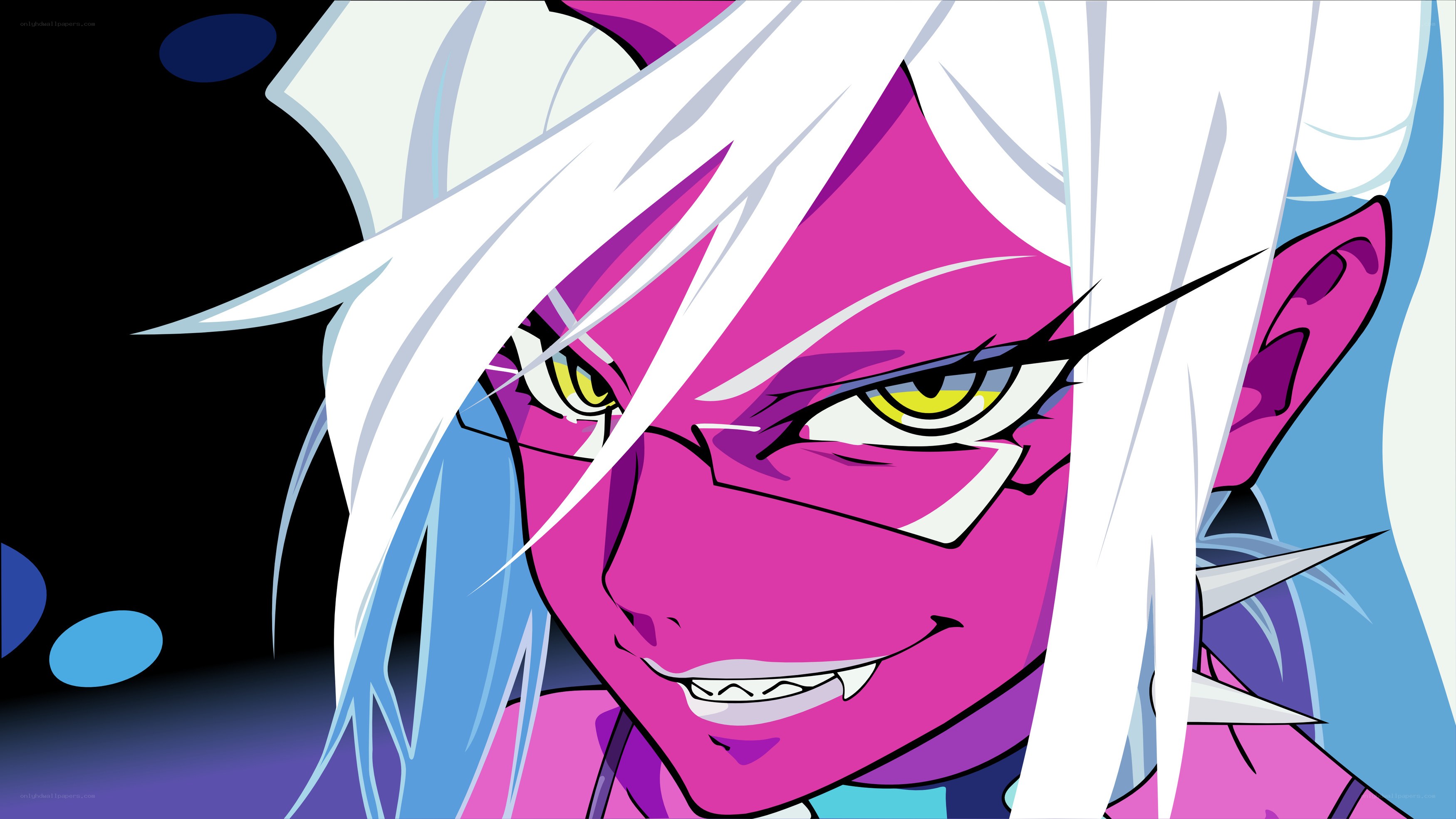 pink-skinned anime character