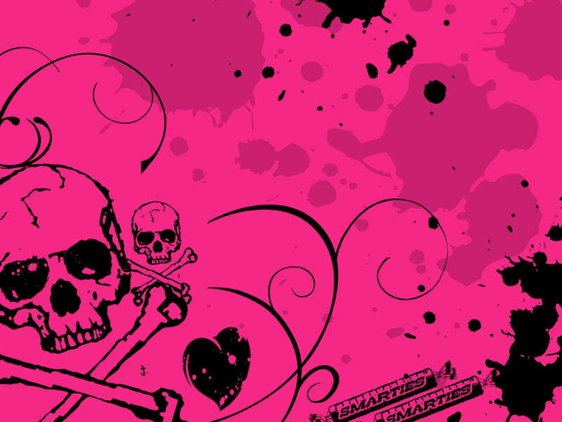 pink skull and crossbones design