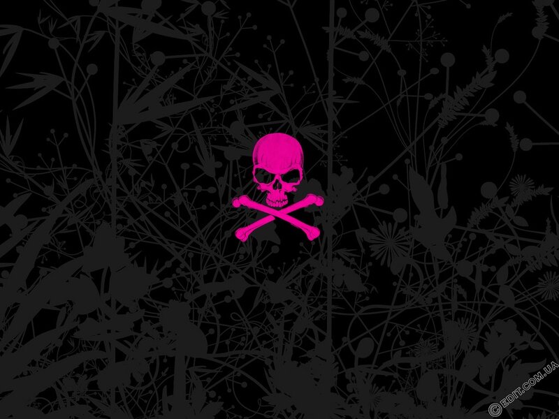 pink skull and crossbones