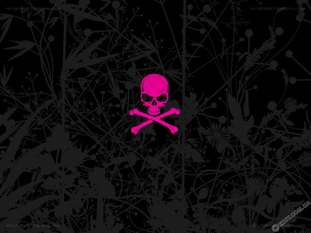 pink skull and crossbones