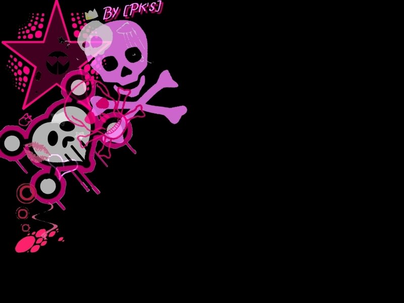 pink skull and star design