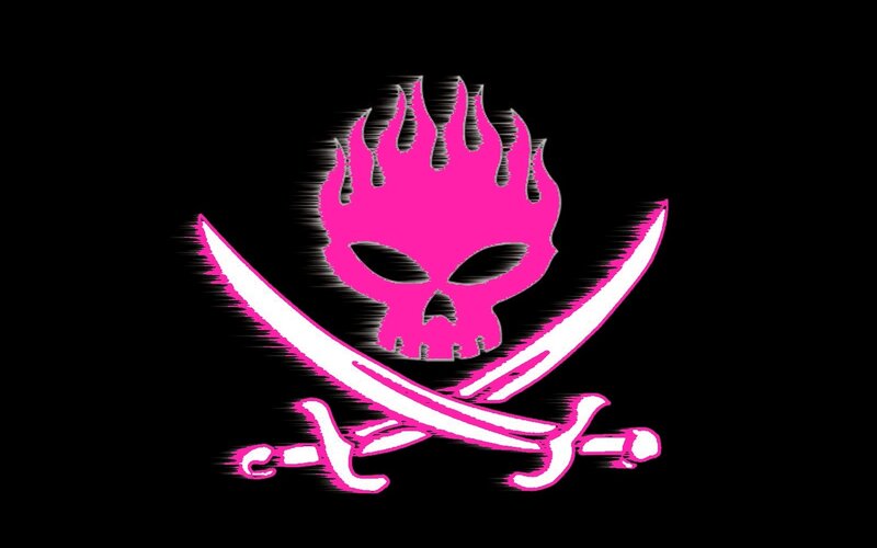 Pink Skull and Swords