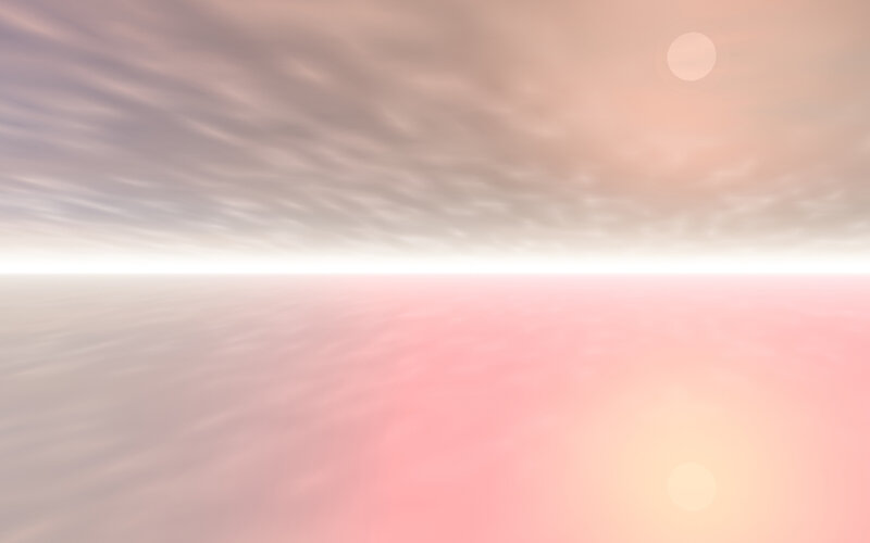 Pink sky over calm sea