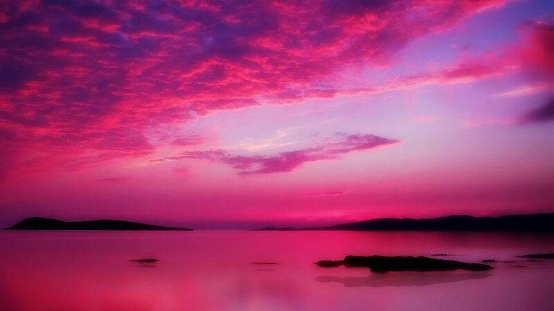 Pink Sky over Water — Dramatic