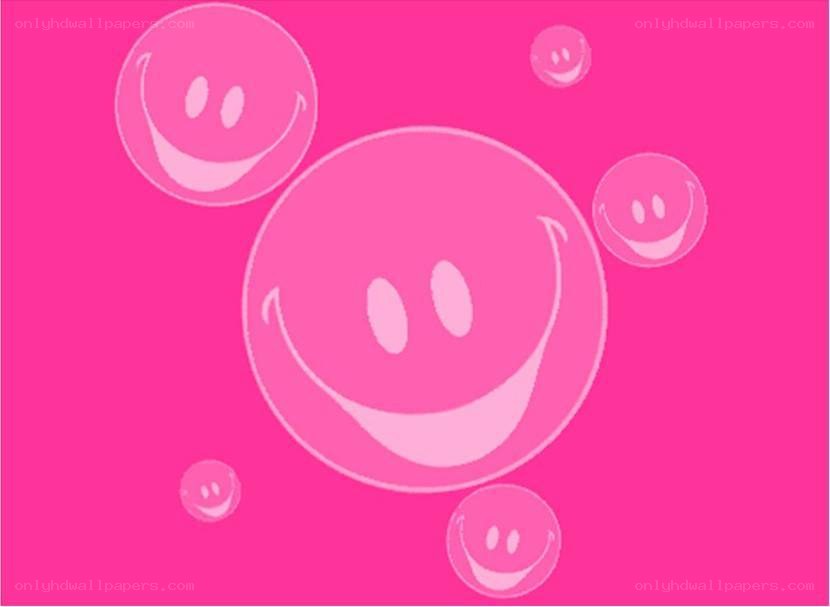 pink smiley face bubbles