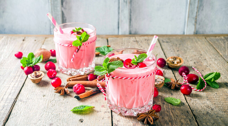 Pink Smoothie in Glasses
