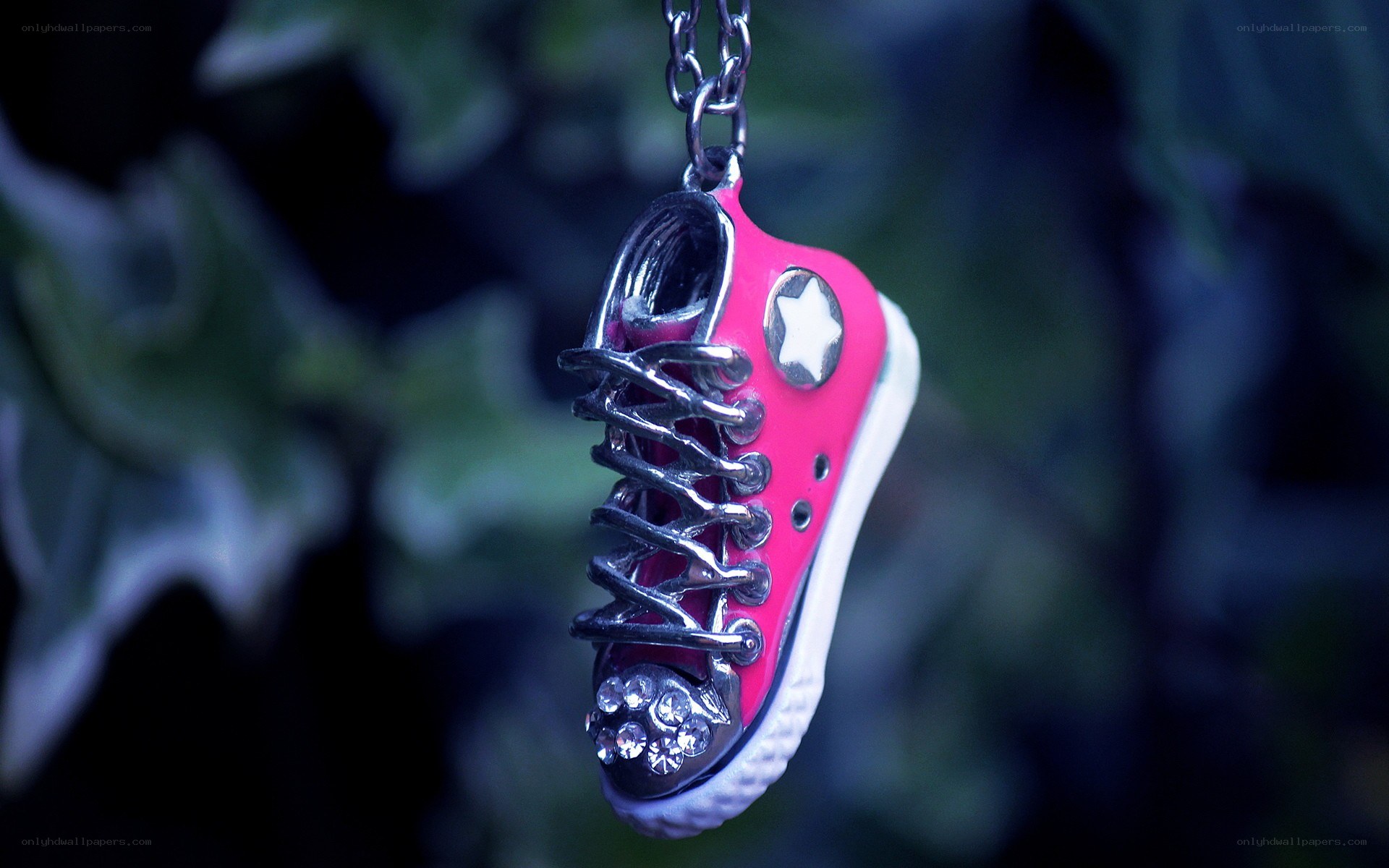 Pink sneaker pendant necklace