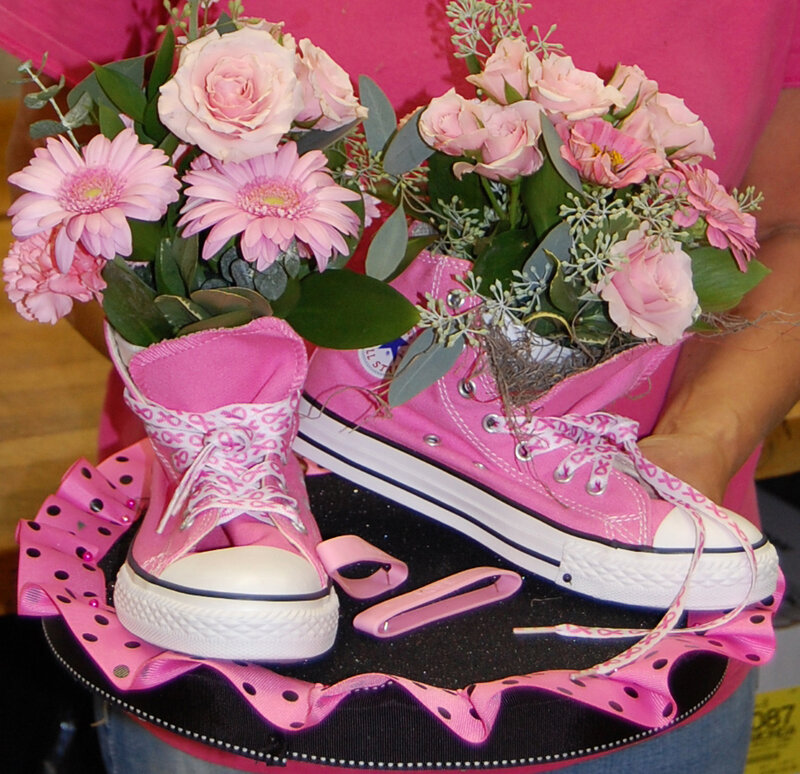 Pink Sneakers with Flowers