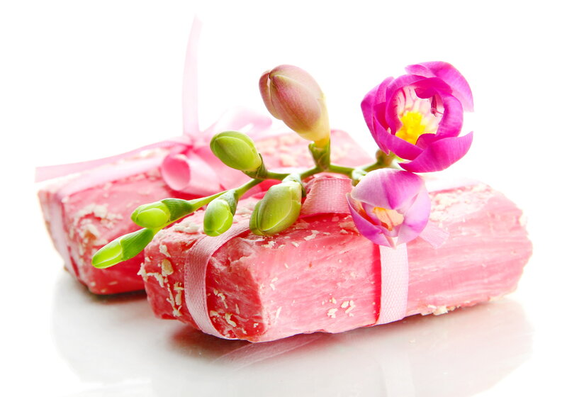 Pink Soap Bars with Flowers — Calm