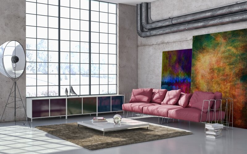 Pink Sofa in Loft