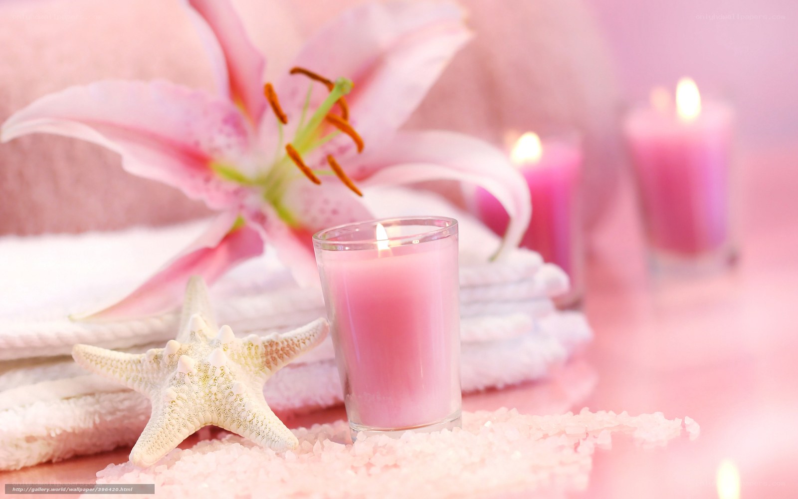 Pink spa relaxation scene