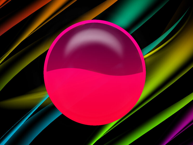 Pink Sphere on Colorful Background