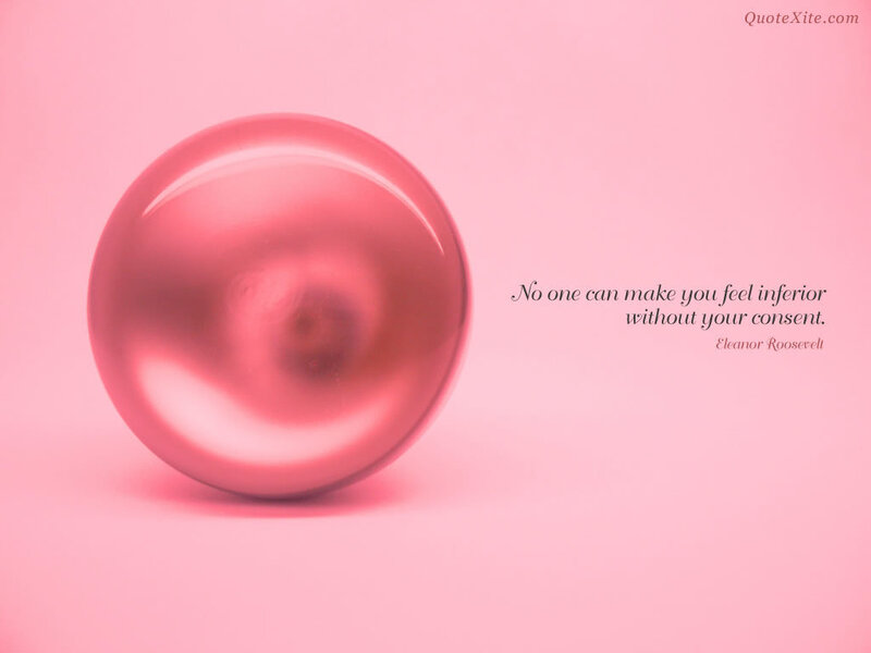 Pink sphere with quote