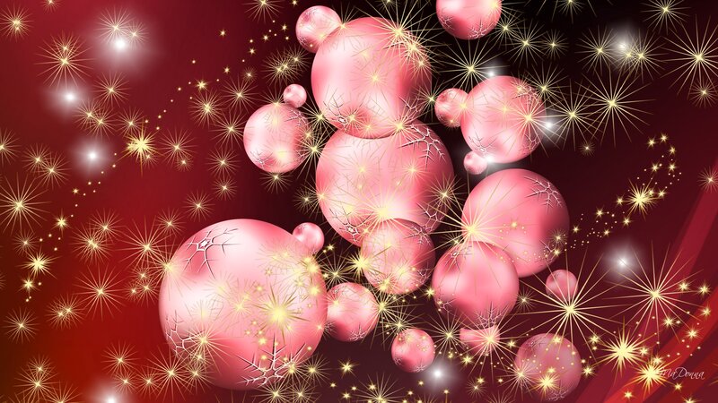 Pink Spheres with Sparkles