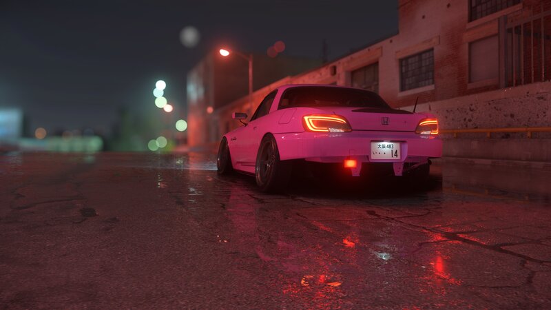 Pink Sports Car — Dark