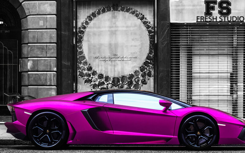 Pink Sports Car — Magenta, Dramatic