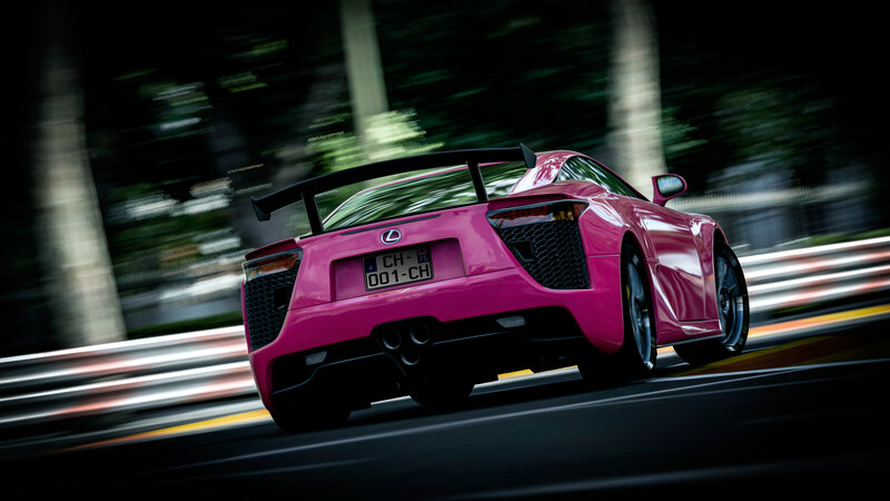 pink sports car on track