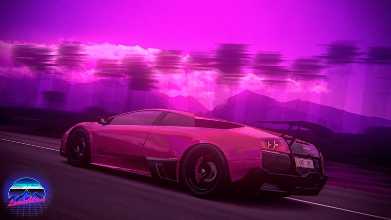 Pink Sports Car — Purple, Dynamic