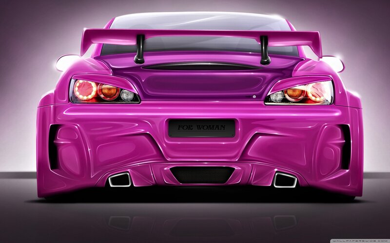Pink Sports Car — Purple