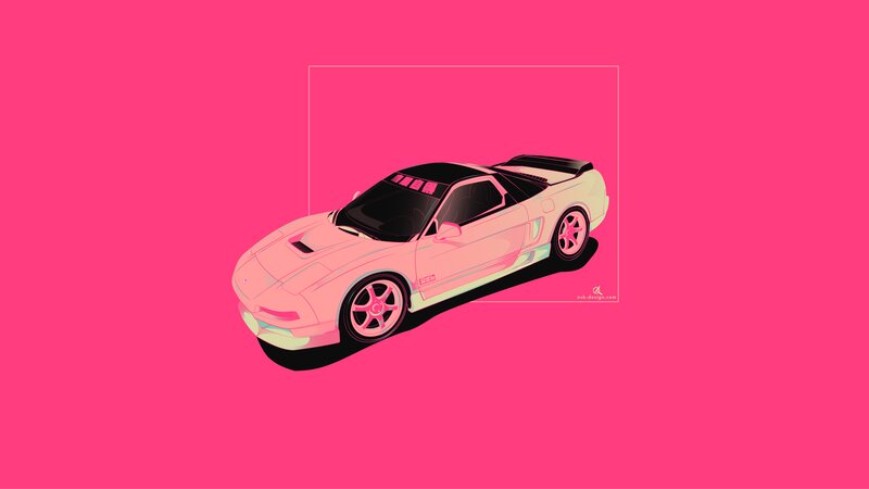 Pink Sports Car — Vibrant