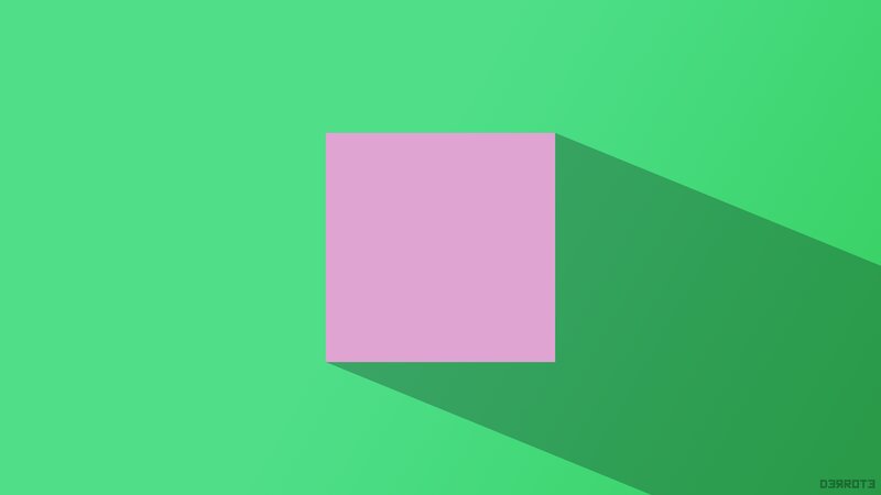 Pink Square on Green